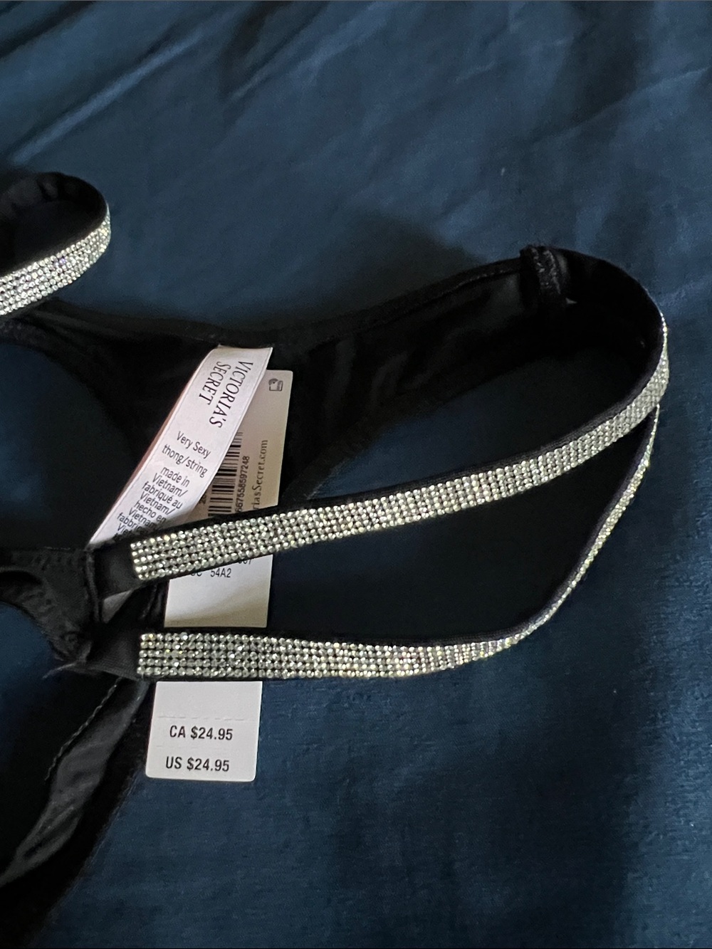 Victoria’s Secret Very Sexy Double Shine Thong in Black - Picture 7 of 9